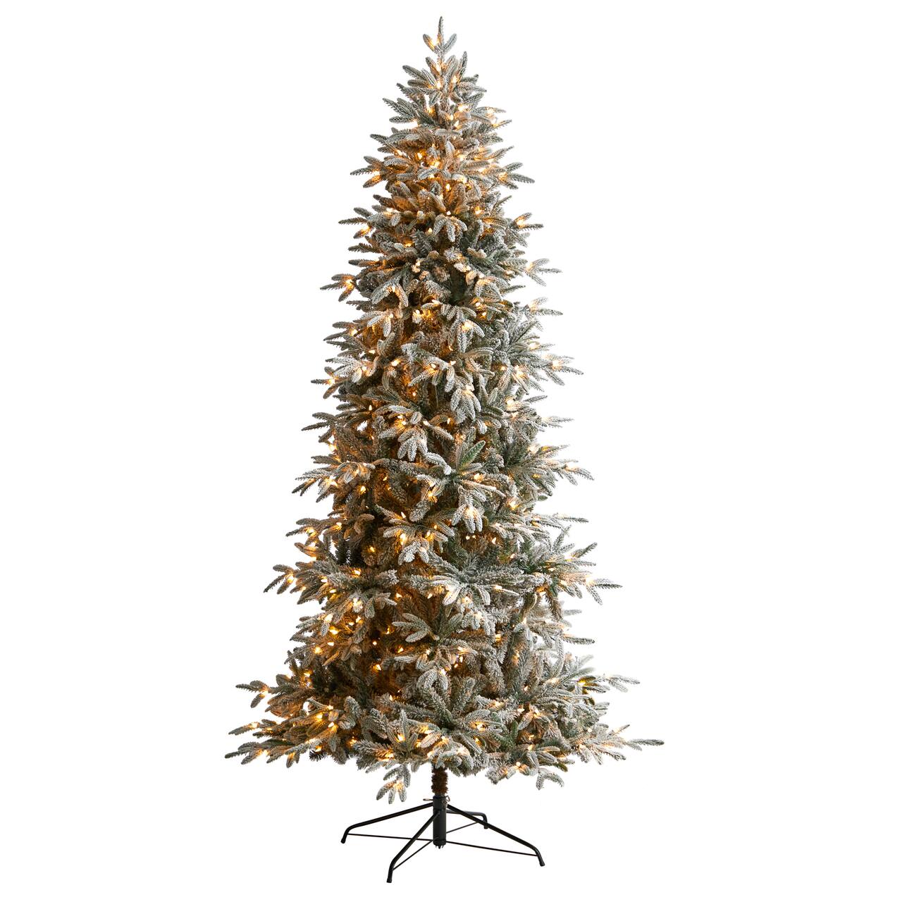 8.5ft. Pre-Lit Flocked Manchester Spruce Artificial Christmas Tree, Warm White Lights